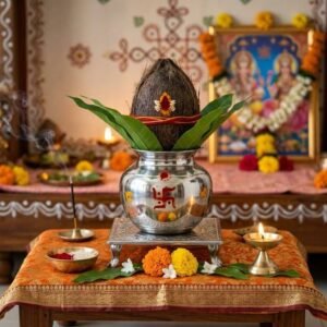 steel kalash — ideal for pooja, weddings, and traditional ceremonies.
